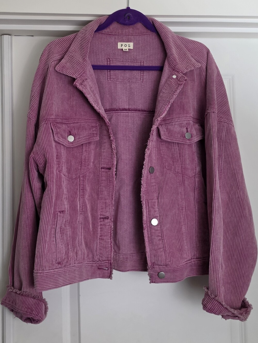 NWOT - POL Corduroy Trucker Jacket in Mauve Pink